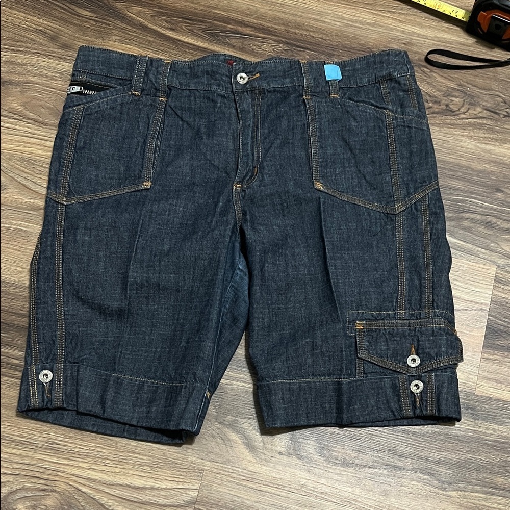 Women's Dark Denim Utility Shorts
